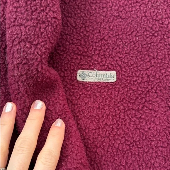 Vintage Columbia Burgundy Fleece Pullover - Picture 2 of 4
